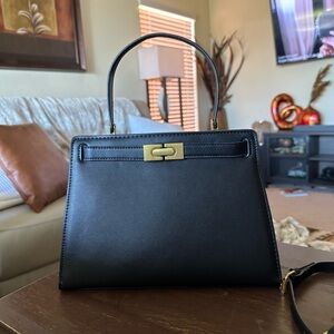 Classy black bag with gold hardware